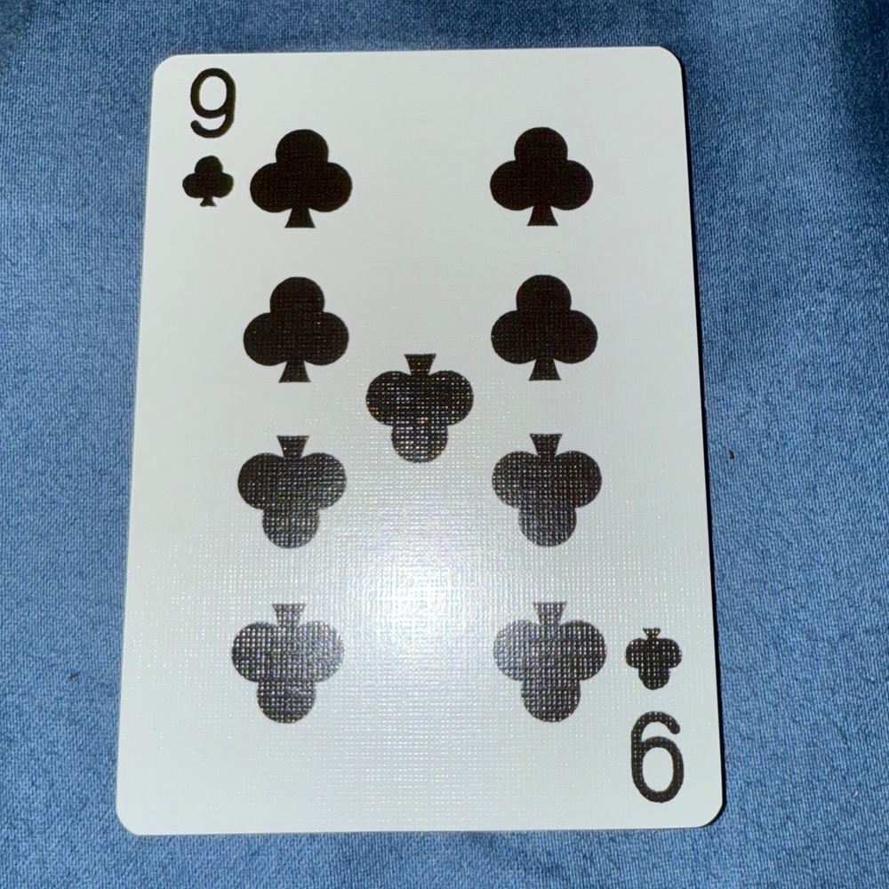 Coach Gold Trim Nine of Clubs Playing Card